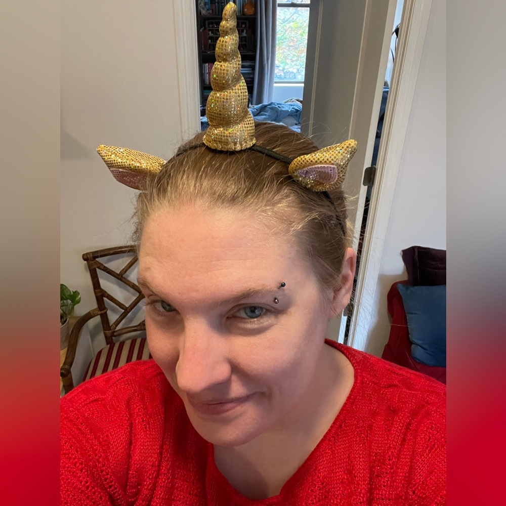 Brooklyn Owl gold shiny unicorn headband